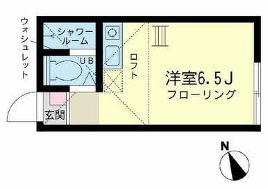 ２０３　洋室６．５帖＋ロフト４帖・ロフト高１．４ｍ