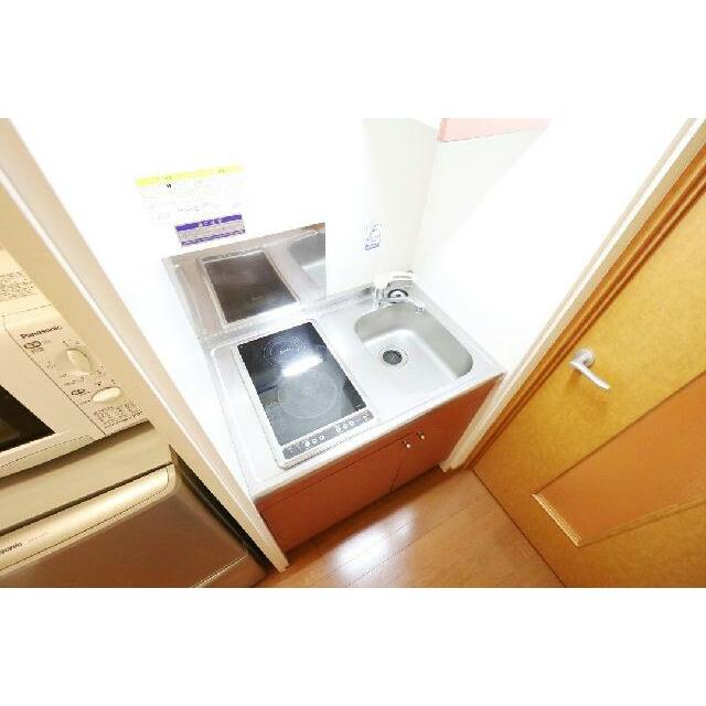 ２口コンロ付きラジエントヒータを設置