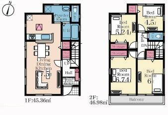 １号棟、間取り図です。