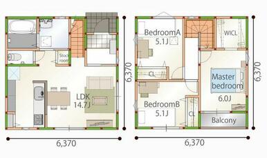 建築条件なし。お好みのハウスメーカーで建築可能です。プラン例　その他プラン提案可能です。