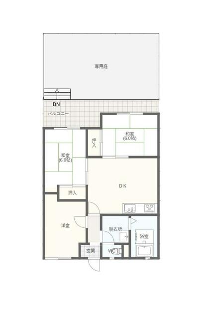 物件画像 北九州市小倉北区 足立２丁目 (城野駅) 1階 3DK