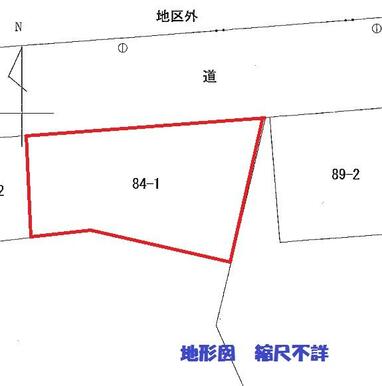 地形図　国道の南側に面す