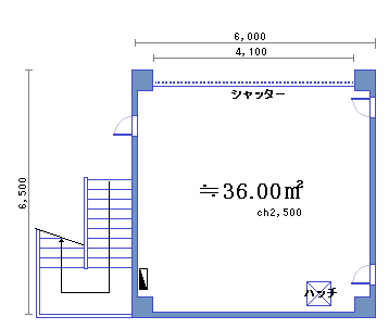 １Ｆ　倉庫兼駐車場　間取