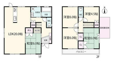 部屋数が多い５ＬＤＫ。