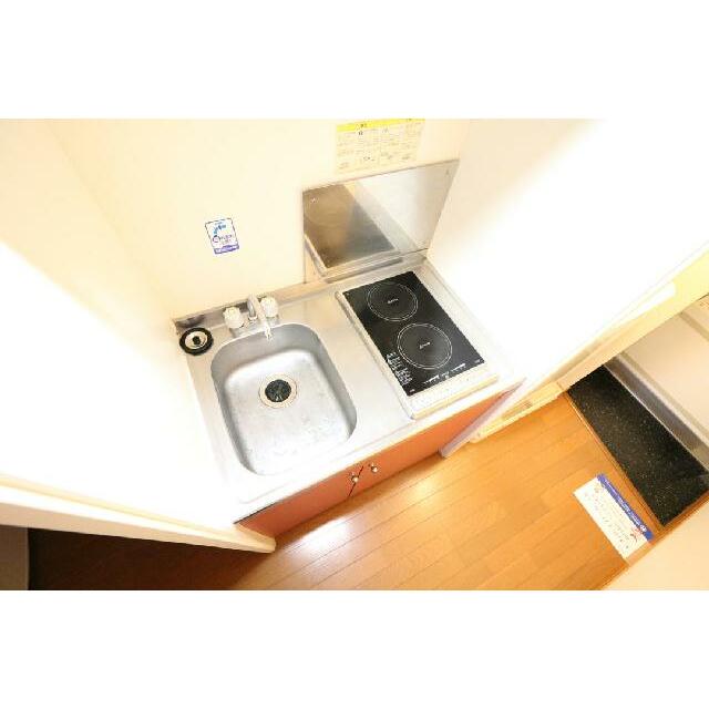 ２口コンロ付きラジエントヒータを設置