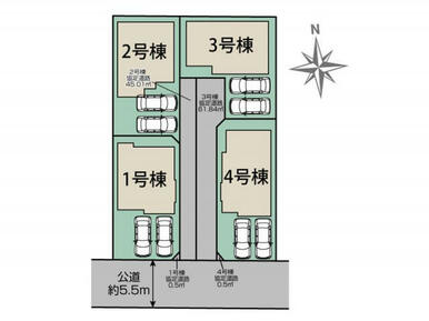 海部郡大治町三本木寒宿4棟 区画図