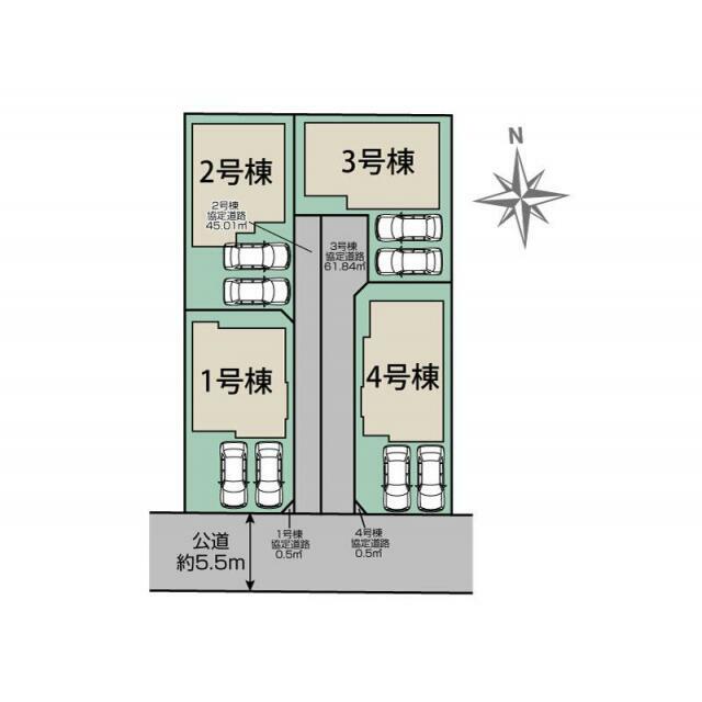 海部郡大治町三本木寒宿4棟 区画図