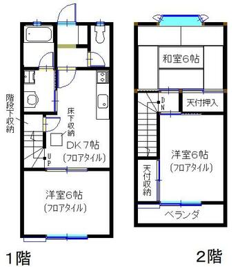 間取図～図面下が南です。南側は道路で一段高くなっている為人目はあまり気になりません