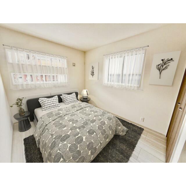 【(1)号棟イメージ】実際の室内写真に家具等を配置したCG画像です。家具付き販売ではございません。