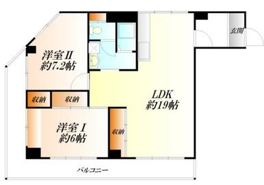 広々ＬＤＫ１９帖の２ＬＤＫタイプ