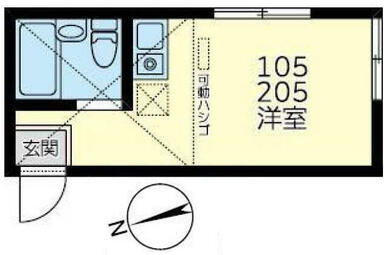 １０５　洋室６帖＋ロフト４帖