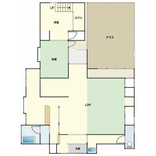 生活動線がスムーズな平屋建て。107.50㎡の広さがあります