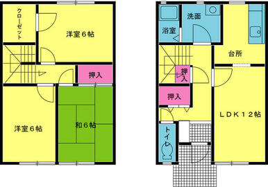 ＬＤＫ１２帖のメゾネットタイプ