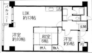 京王もなみマンション８Ｆ間取図