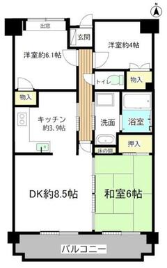 ３ＬＤＫ。現況と相違ある場合は現況を優先と致します。