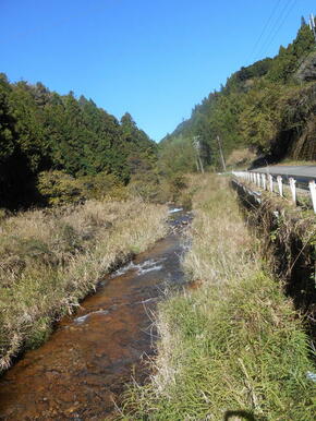 西側公道挟み流れる西薗目川