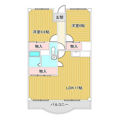 代表間取り※お部屋によって間取りが大きく違う場合があります。