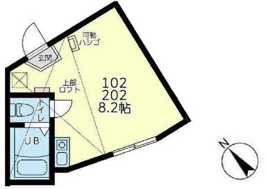 ２０２　洋室８．２帖＋ロフト５帖