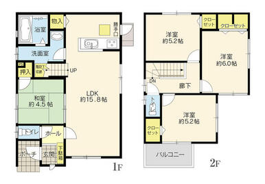 同タイプ・同形状の間取り図です。