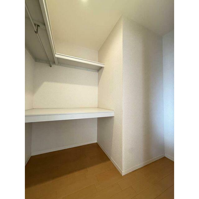 長い丈の衣類もハンガーにかけたまま収納できるハンガーパイプや、衣装ケース収納に便利な中段や、小物収…