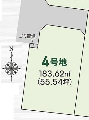 南北１６ｍの縦長な５５坪の土地です。