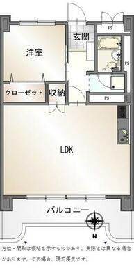 １ＬＤＫ、専有面積４８ｍ２、バルコニー面積９．９１ｍ２。１４階建７階部分です！