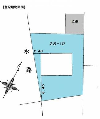 建物の配置図です。南側にもスペースがあるので、日当たりも良好です。