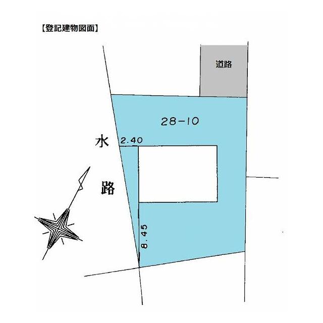 建物の配置図です。南側にもスペースがあるので、日当たりも良好です。