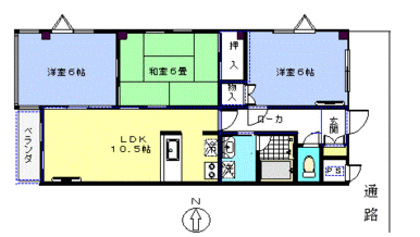 北西角部屋