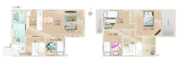 物件画像 福岡市西区 石丸３丁目 (姪浜駅) 2階建 4LDK