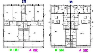 Ａ号室とＢ号室の２世帯分の間取りです。