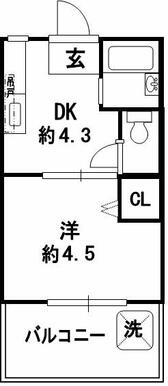 図面と左右対称の間取りです