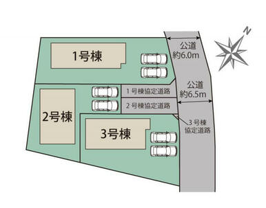 伊勢崎市茂呂南町3棟　区画図