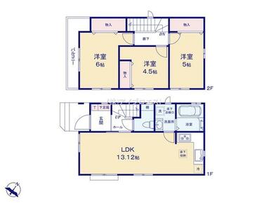 階段の上り下りが少なくて人気の２階建　住宅性能評価取得の安心のお家です