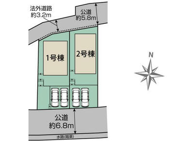 藤沢市用田2棟 区画図