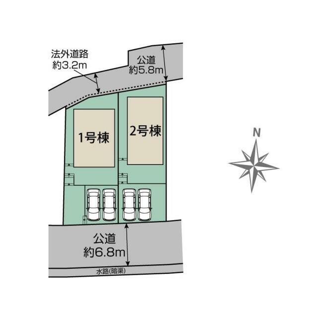 藤沢市用田2棟 区画図