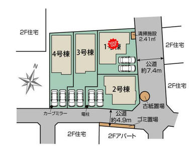 草加市新里町4棟 区画図