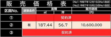 No2建築条件有　残り1区画