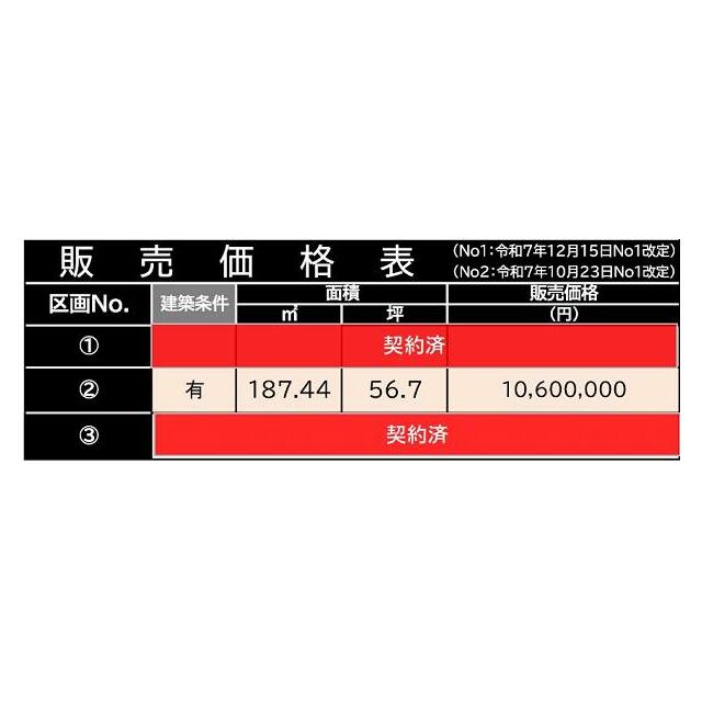 No2建築条件有　残り1区画