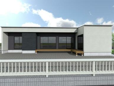 ホワイトを基調とした外観に、落ち着いたカラーをアクセントに採用。太陽光発電搭載でエコな暮らし。