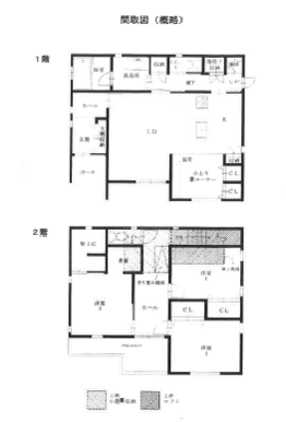 １階・２間取間取図