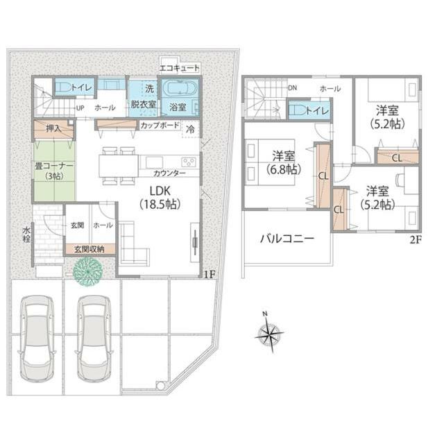 ゆったり１８．５帖のＬＤＫに、ほっと寛げる畳コーナーをプラス。日常にやさしい癒しが溶け込む３ＬＤＫ。