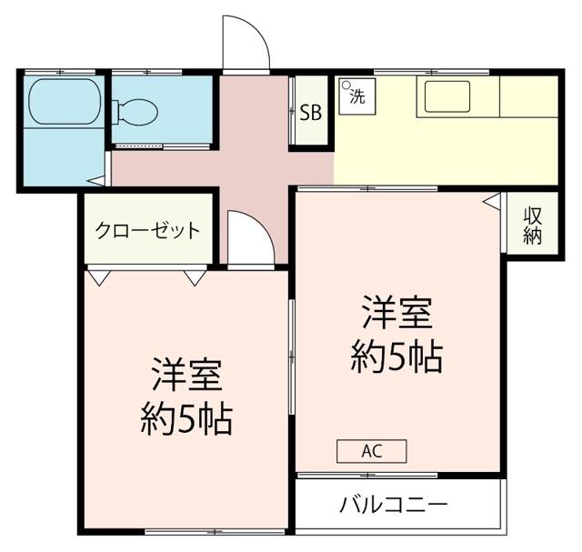 香コーポ ２０２ 2Kの画像