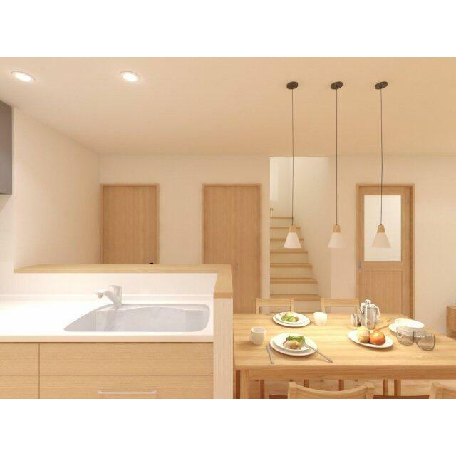 ◆キッチン横にダイニングテーブルを並べることができる人気のスタイル◆