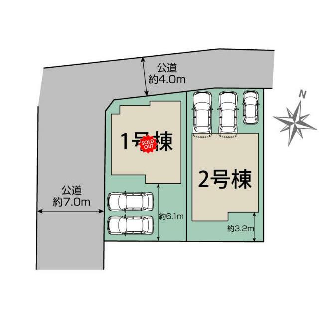 あま市篠田向島2棟 区画図