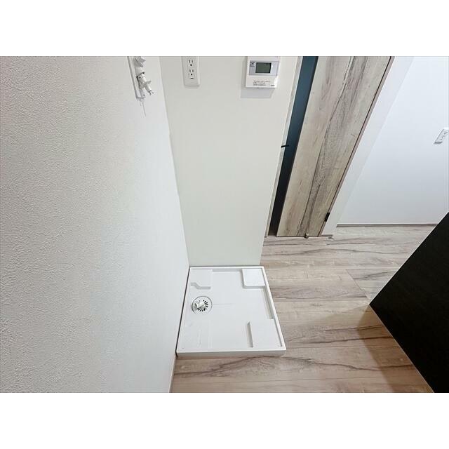 洗濯機も室内置きです