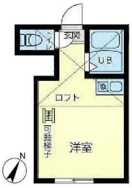 １０２　洋室７．３帖＋ロフト４．３帖