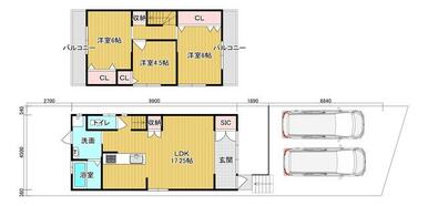 Ｃ：建延：８１．００㎡（２４．５坪）で１８４０万円です。（上下水道管引込、建築確認、外構別途）