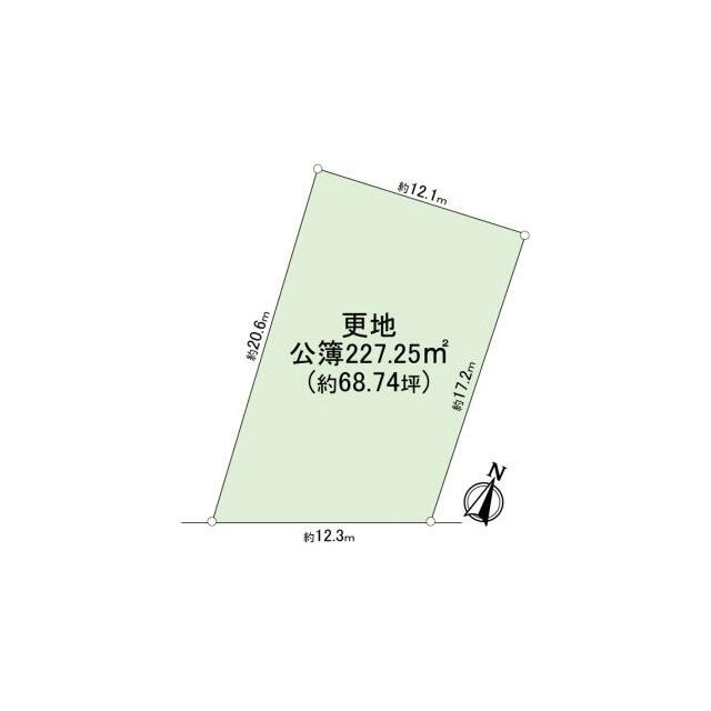 現況更地　間口約12.3ｍ