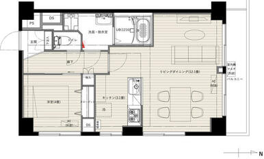 １ＬＤＫプラン　　　工事費６６０万円（合計１１６０万円）